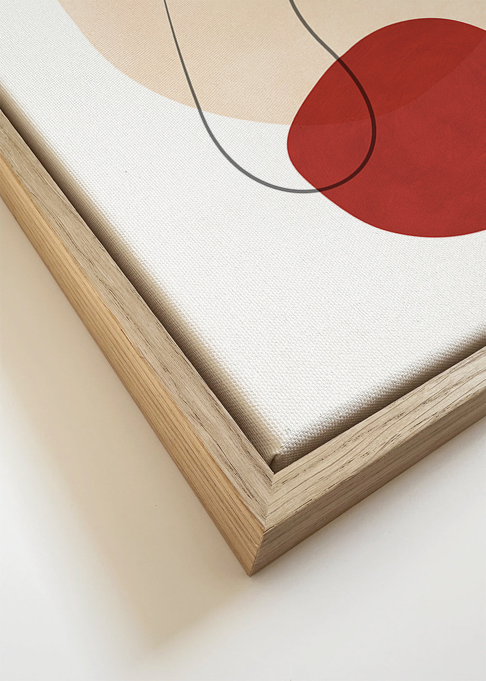 Abstract kunstwerk met organische vormen in beige en grijs