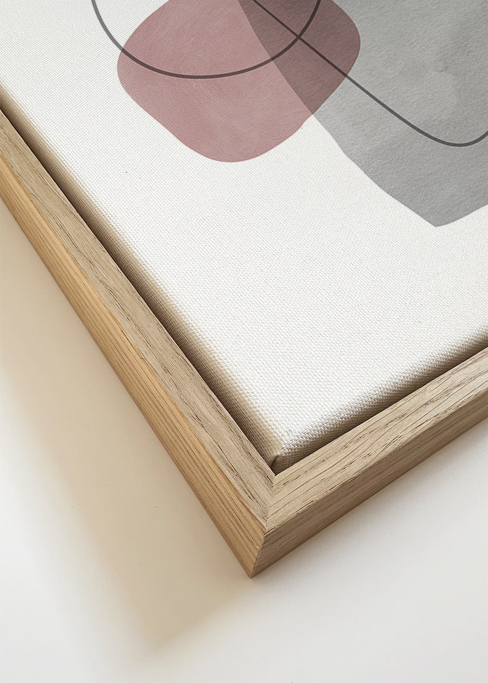 Abstracte poster met gebaarlijnen en zachte vlakken
