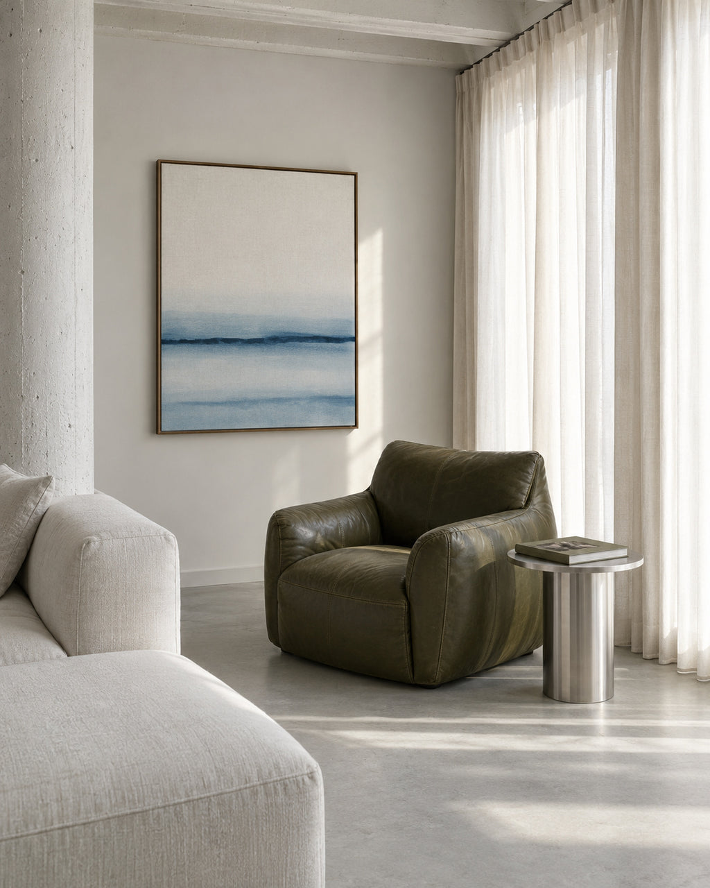 Watercolor Landscape N 8 - Framed canvas in an interior