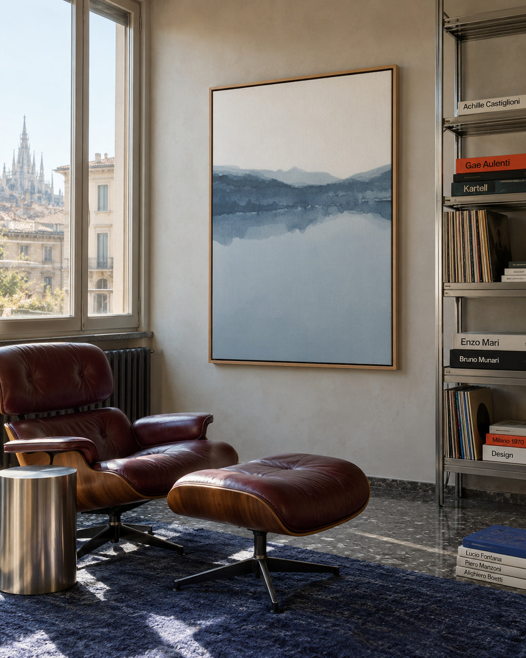 Watercolor Landscape N 11 - Framed canvas in an interior