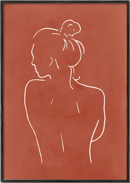 Lijnillustratie vrouwentorso sienna