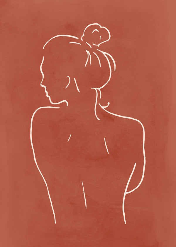 Lijnillustratie vrouwentorso sienna