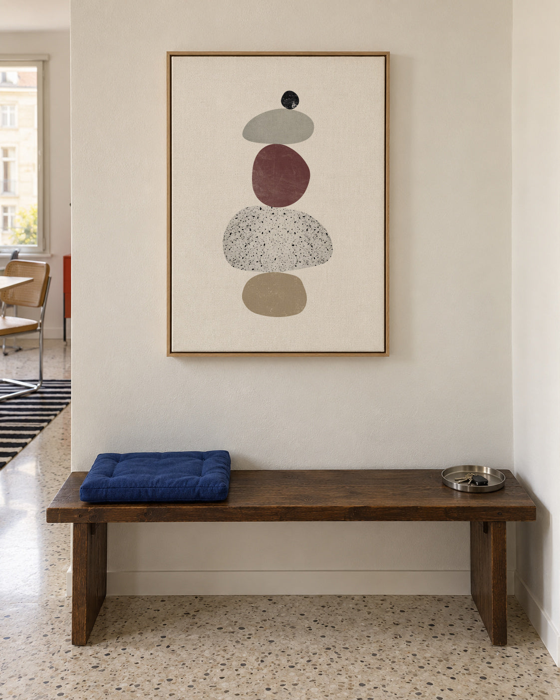 Pebbles N 6 - Framed canvas in an interior