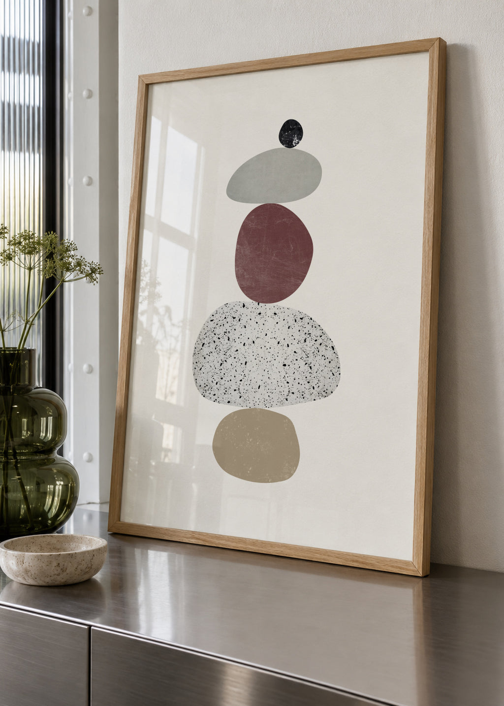 Pebbles N 6 - Framed poster in an interior