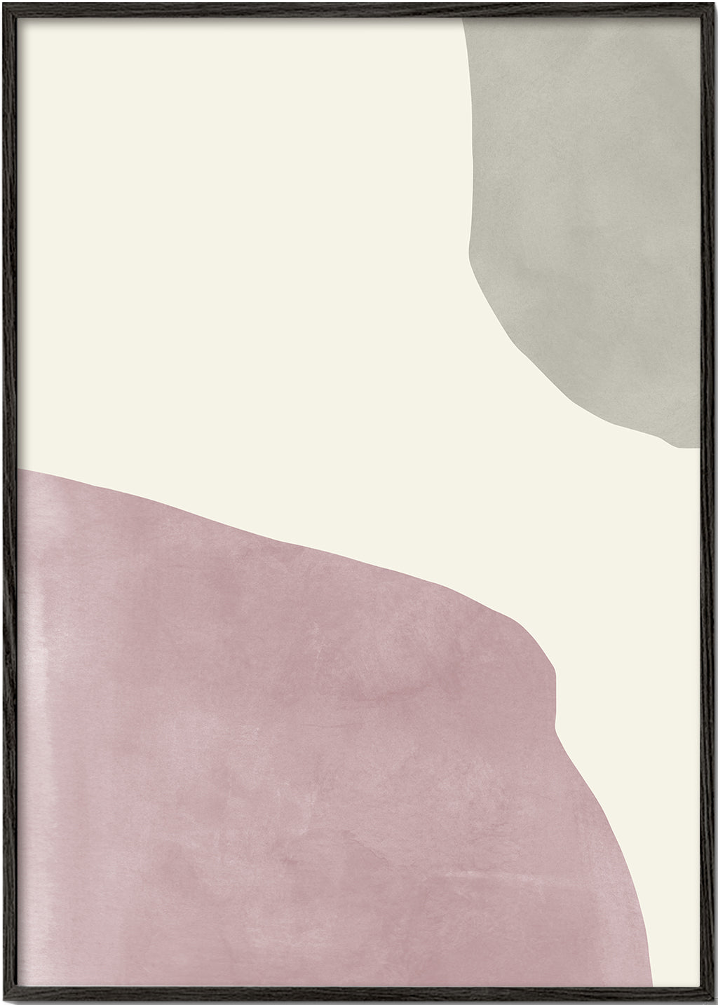 Abstracte kunst in pastelroze en zachtgrijs
