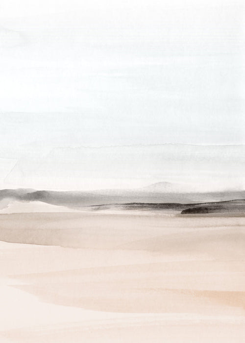Aquarel landschap minimalistisch