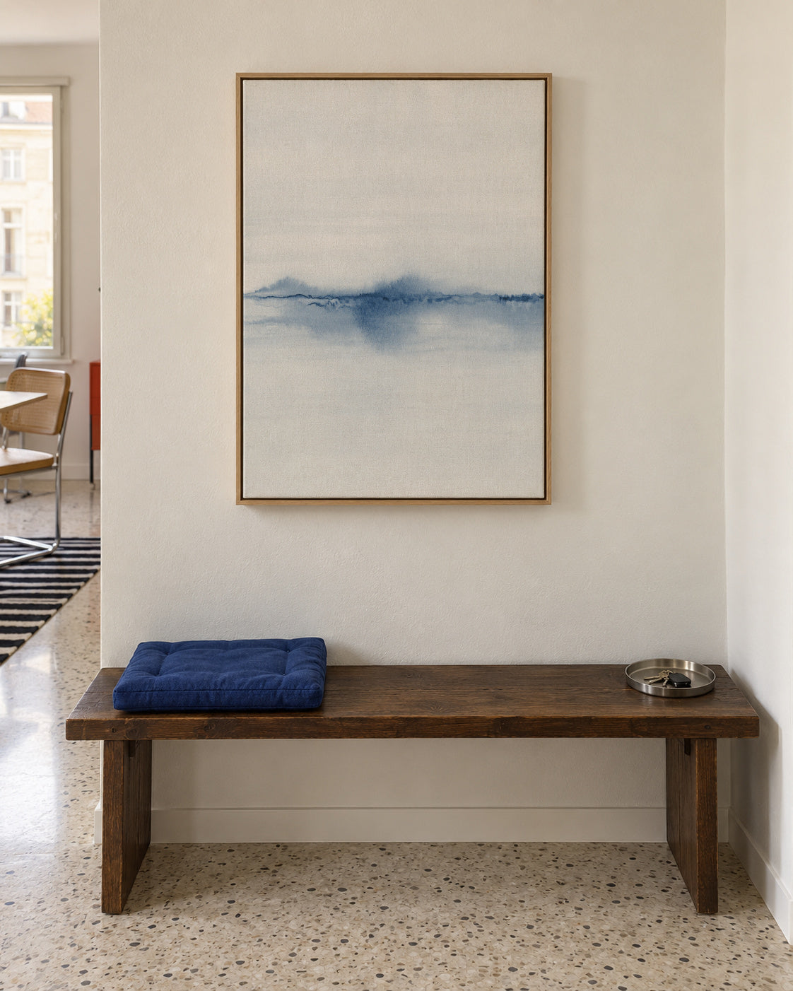 Watercolor Landscape N 28 - Framed canvas in an interior