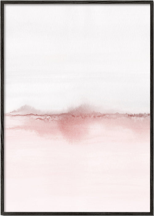 Roze aquarel landschap kunst