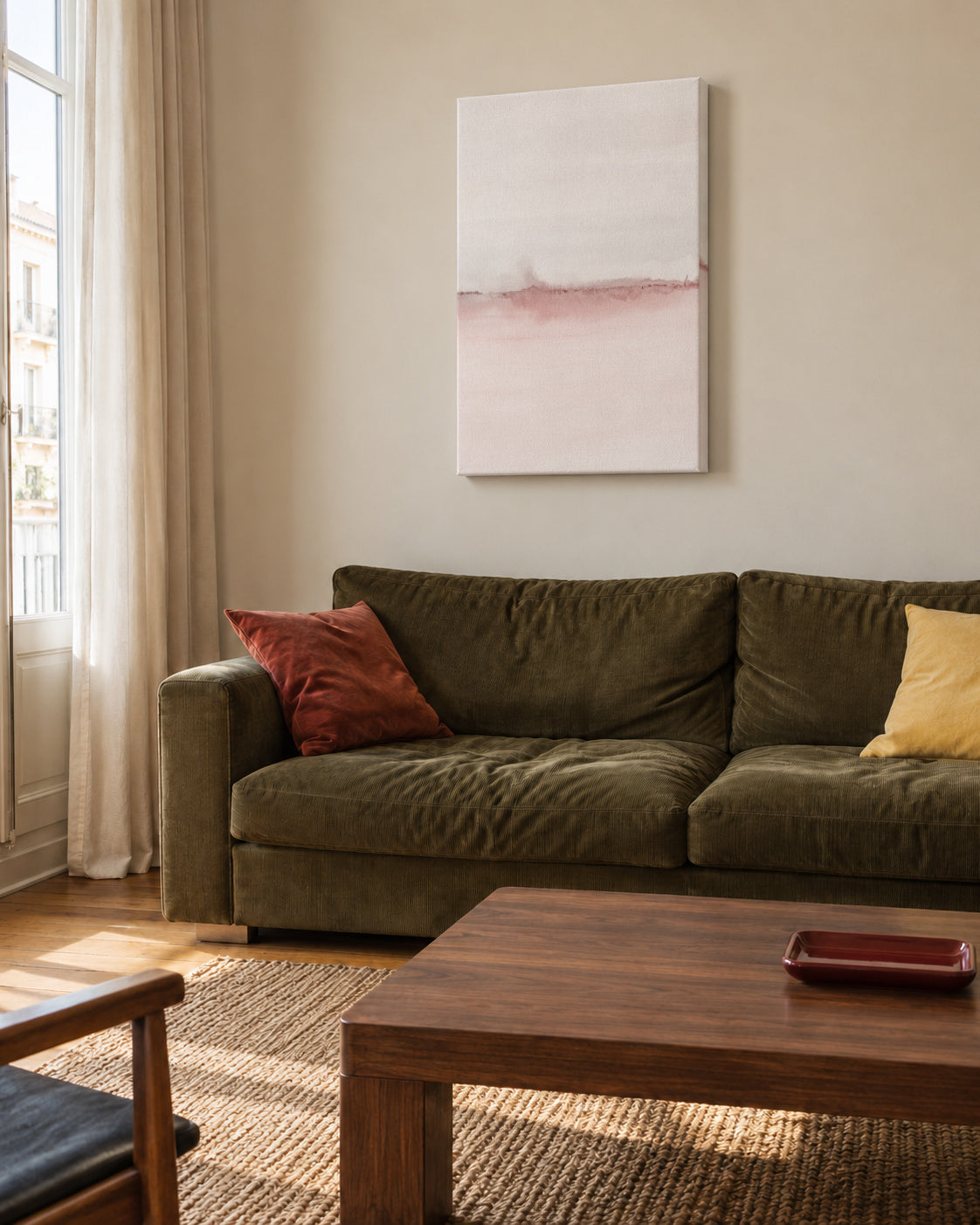 Watercolor Landscape N 31 - Unframed canvas in an interior