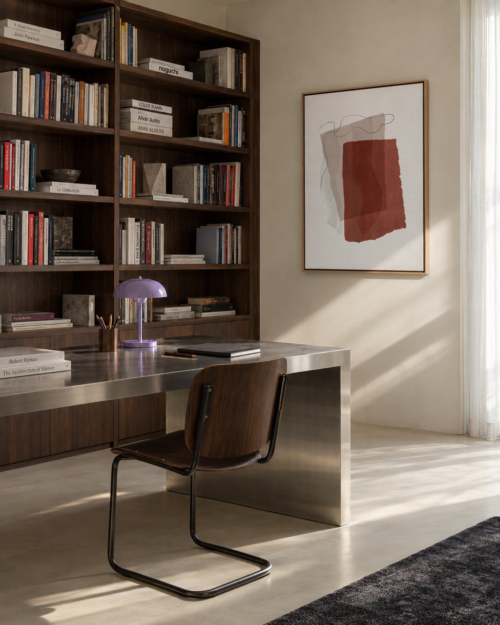 Abstract N 35 - Burnt Orange - Framed canvas in an interior