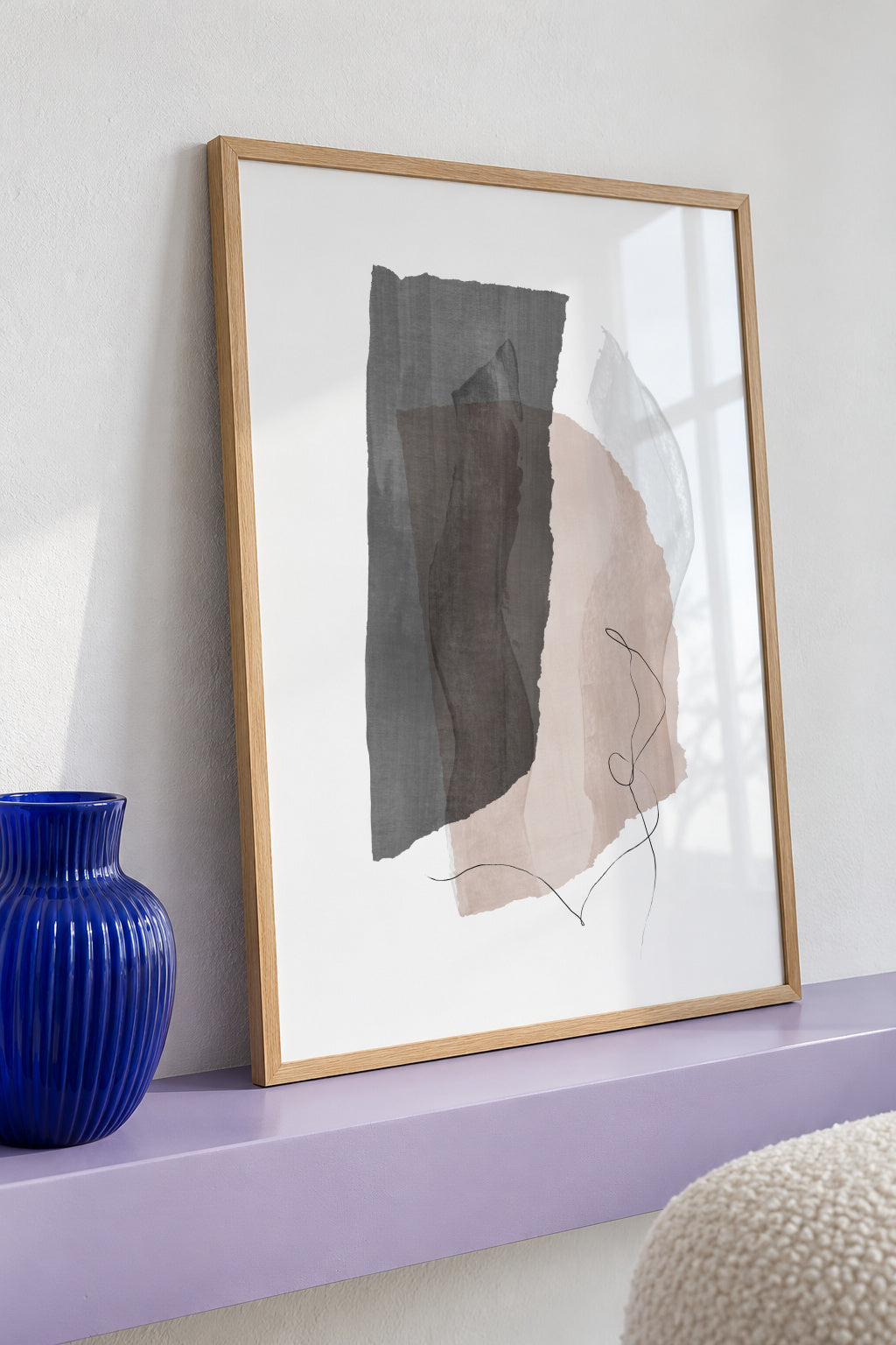 Abstract N 36 - Grey - Framed poster detail