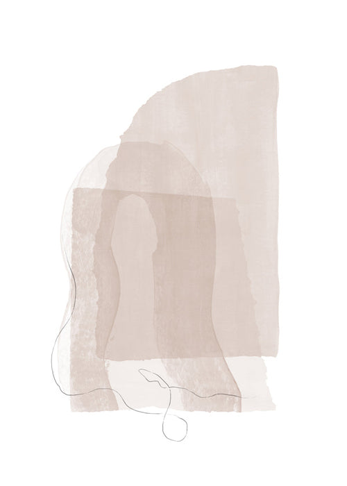 Minimalistische kunst neutrale tonen en fijne lijnen