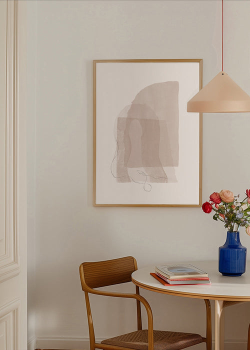 Minimalistische kunst neutrale tonen en fijne lijnen
