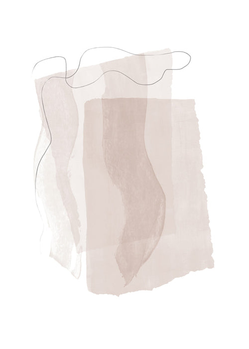 Abstract kunstwerk met neutrale vegen en minimalistische lijn