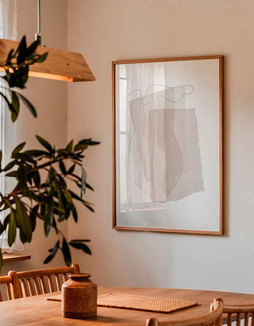 Abstract kunstwerk met neutrale vegen en minimalistische lijn