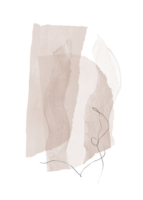 Minimalistisch beige kunstwerk met lijn