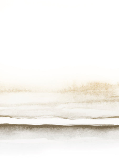 Landschap kunst met zacht aquarel horizon