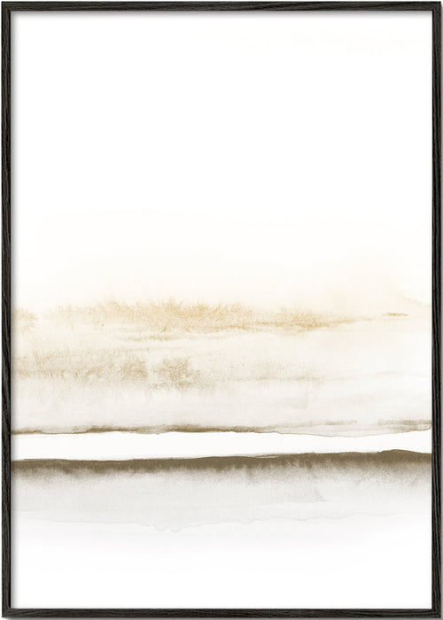 Landschap kunst minimalistisch aquarel beige