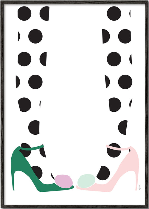 Illustratie van schoenen met stippen
