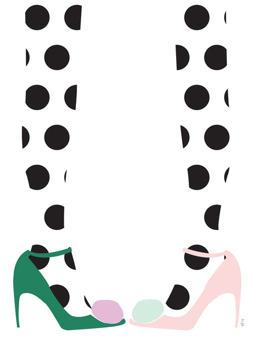 Illustratie van schoenen met stippen