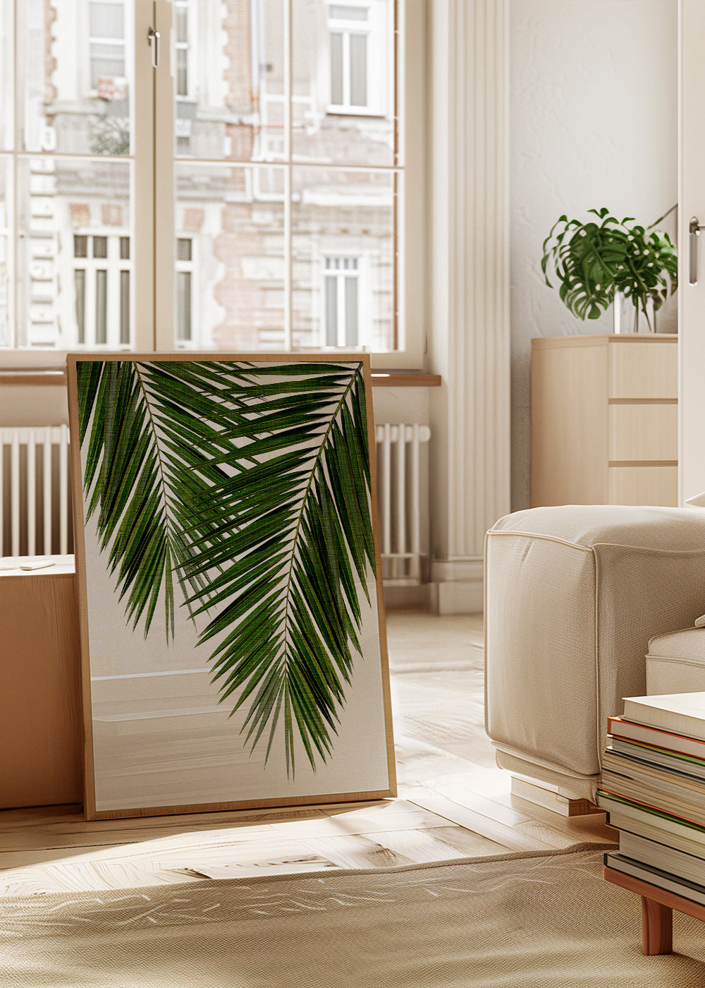 Botanische print met palmblad