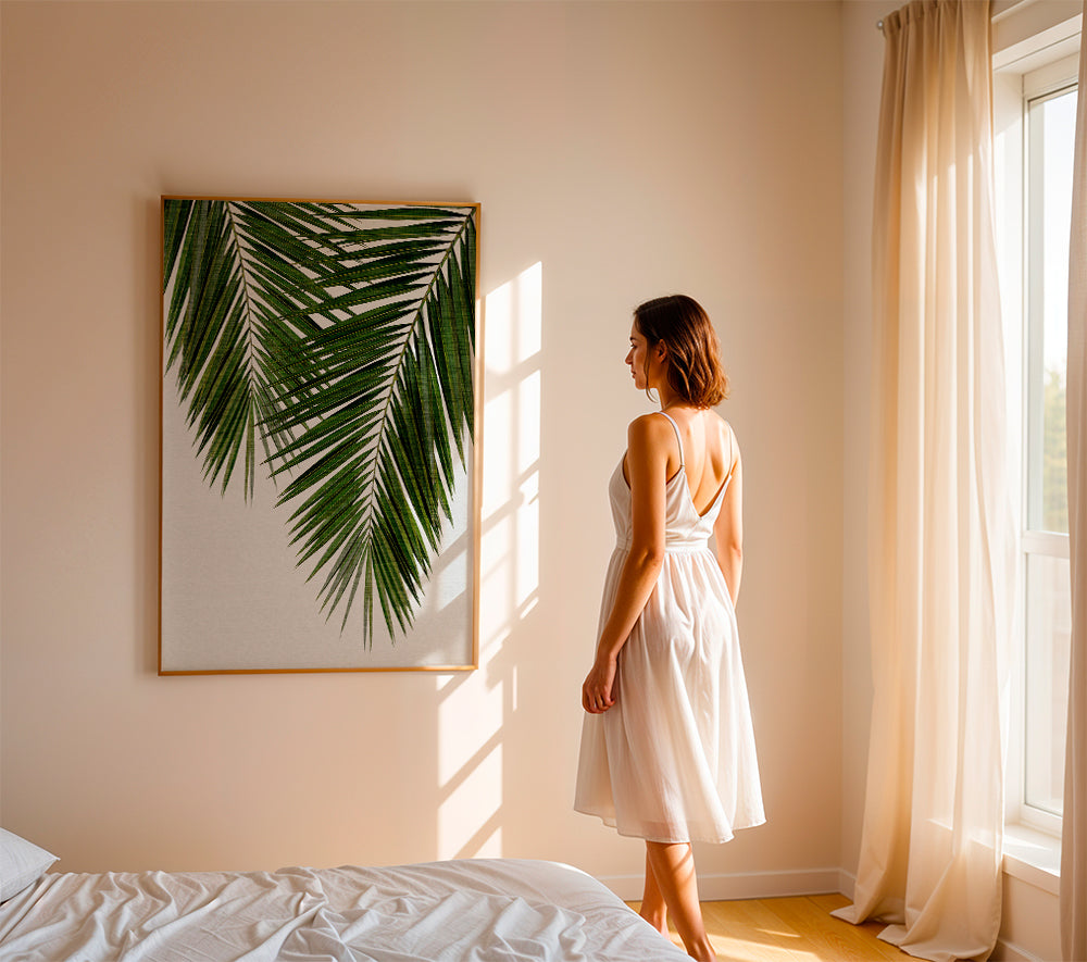 Botanische print met palmblad