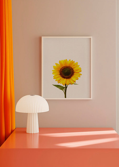 Botanische print: geïsoleerde zonnebloem