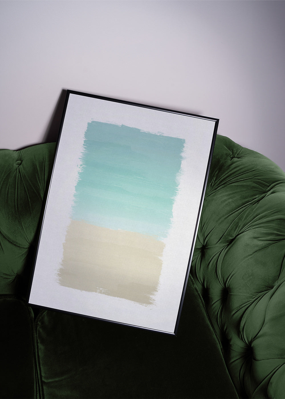 Turquoise abstract - Framed poster in an interior
