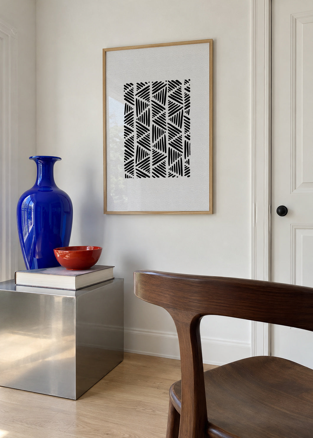 Black & white abstract I - Framed poster in an interior