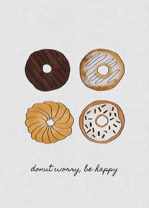 Keuken kunst met donut illustratie en speelse tekst