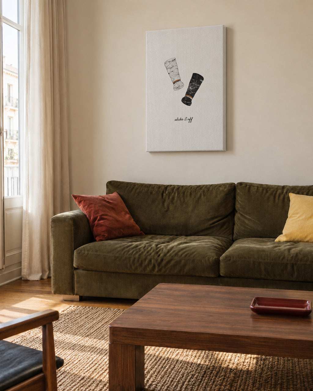 Shake it off - Unframed canvas in an interior