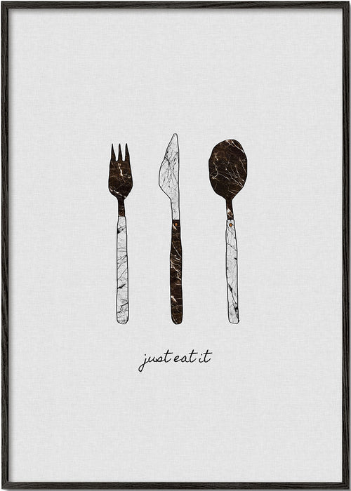 Keuken kunst met marmeren bestek