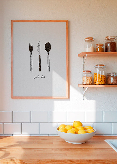 Keuken kunst met marmeren bestek