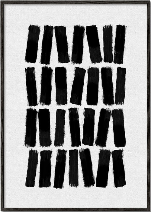 Abstracte zwarte penseelstreken verticaal