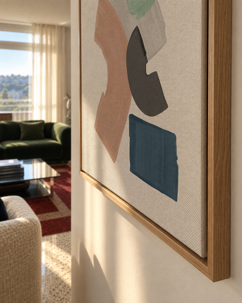Pastel Paint Blocks - Framed canvas detail