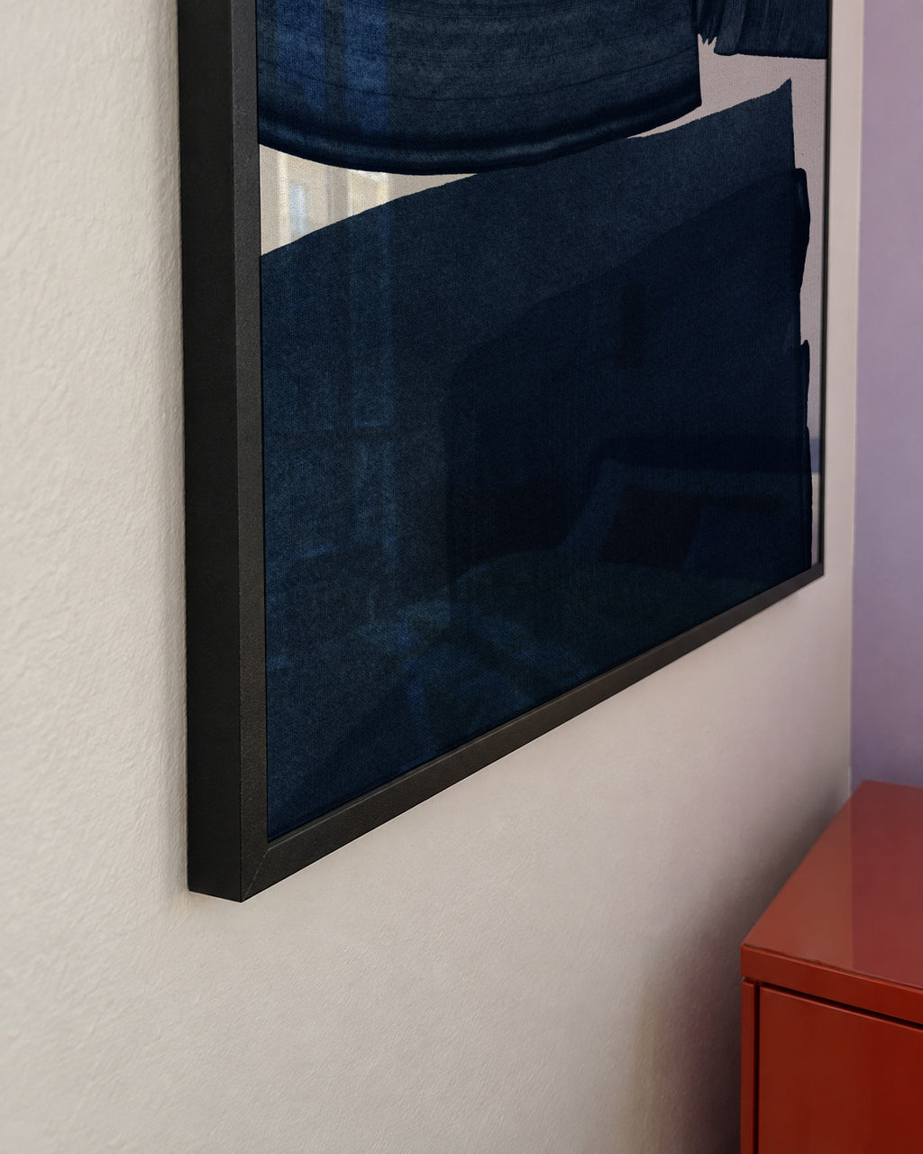 Minimalist Painting Blue I - Framed poster detail