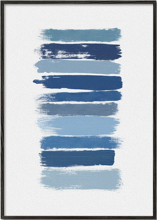 Abstract kunst blauwe penseelstrepen