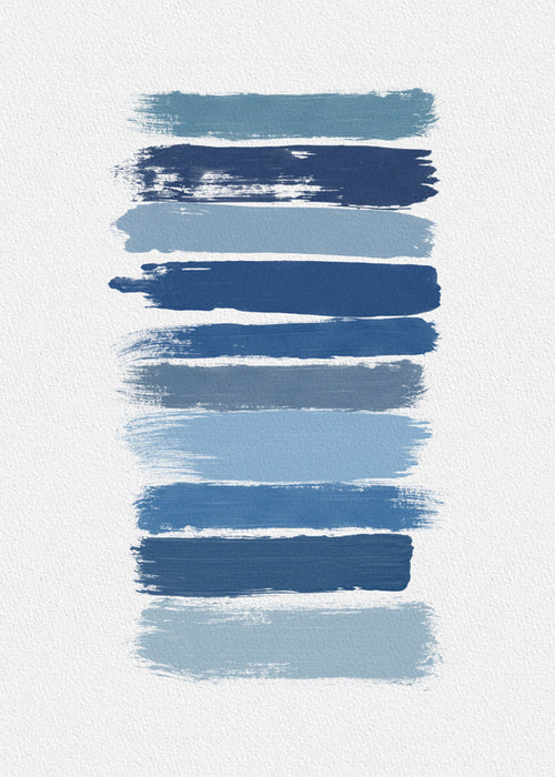 Abstract kunst blauwe penseelstrepen