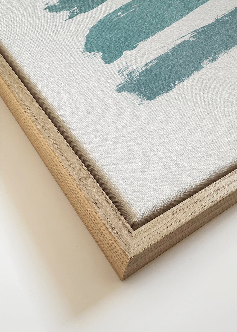 Abstract schilderij met turquoise streken