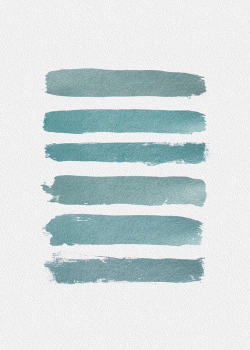 Abstract schilderij met turquoise streken