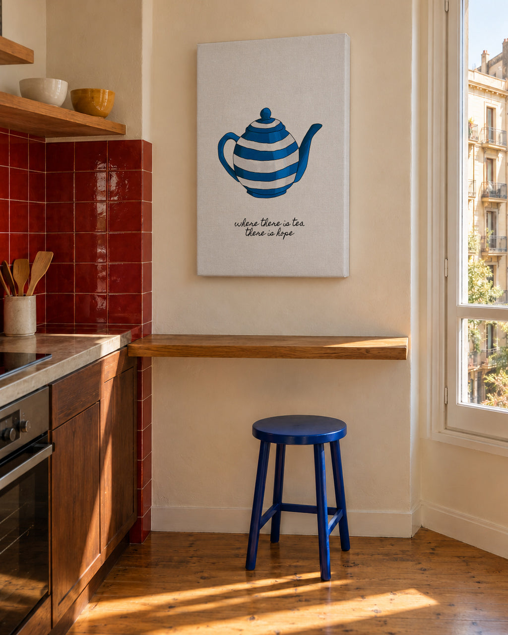 Where There is Tea - Unframed canvas in an interior