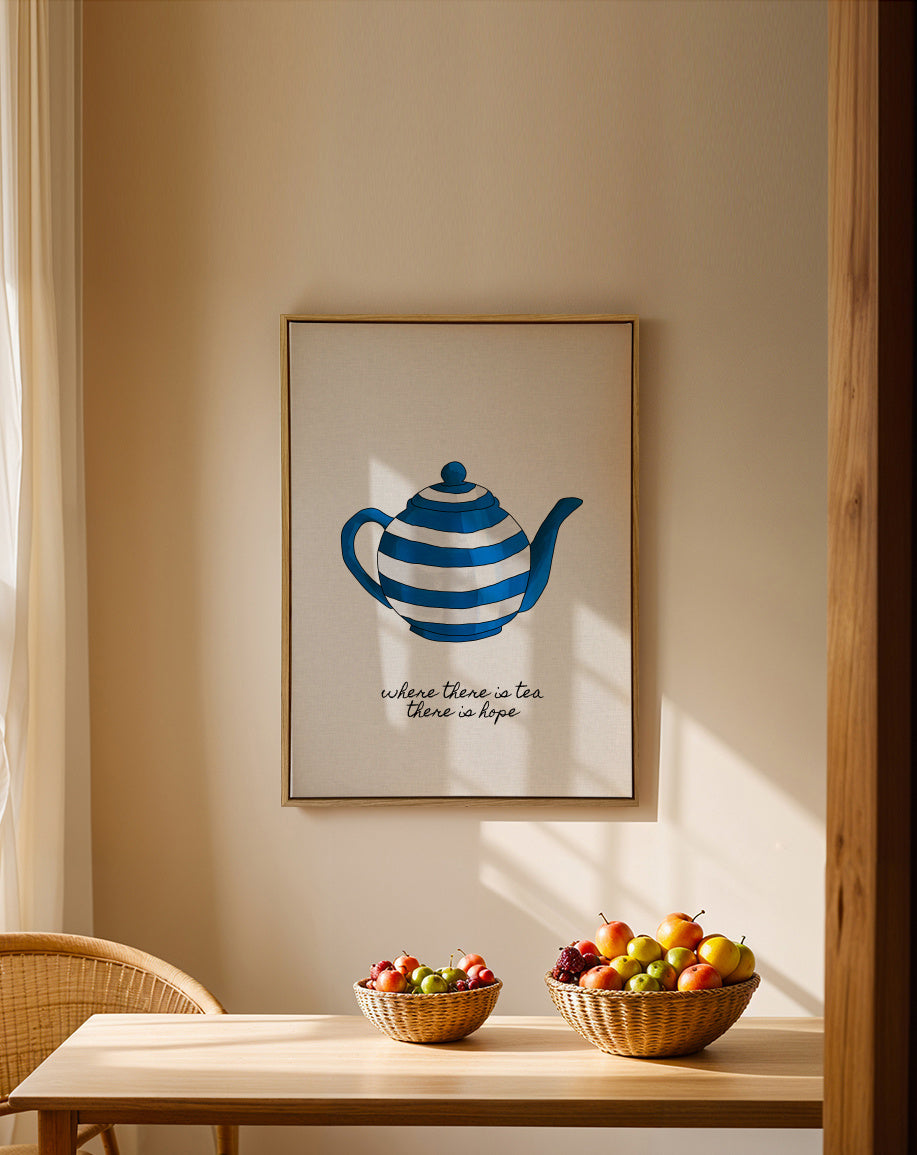 Where There is Tea - Framed canvas in an interior
