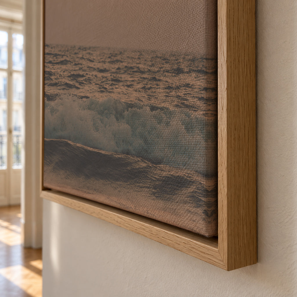 Pink beach sunset - Framed canvas detail