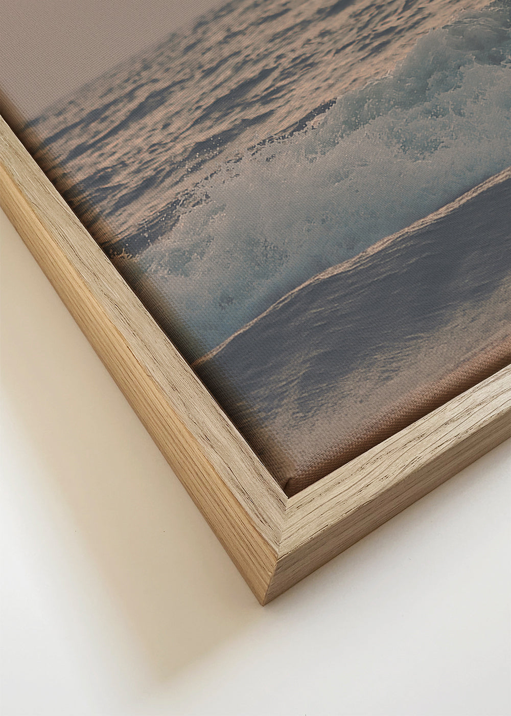 Landschap kunst: roze zonsondergang boven zee