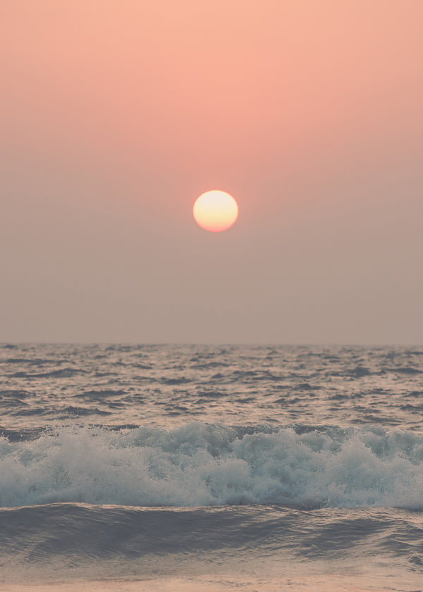 Pink beach sunset