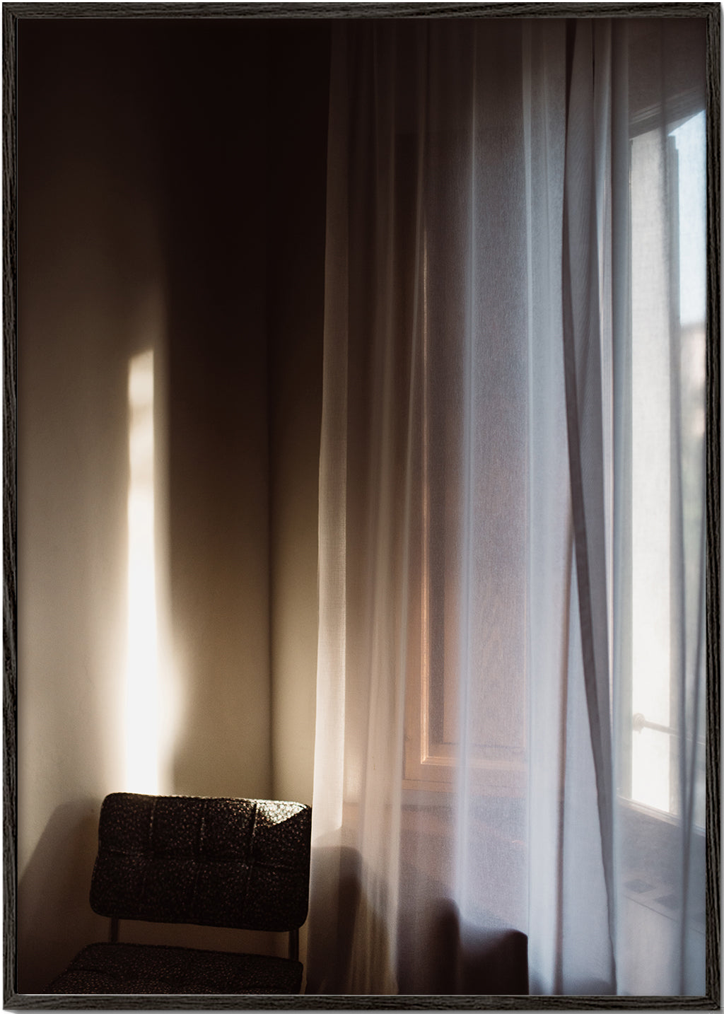 Fotografie van raamgordijn met zacht licht