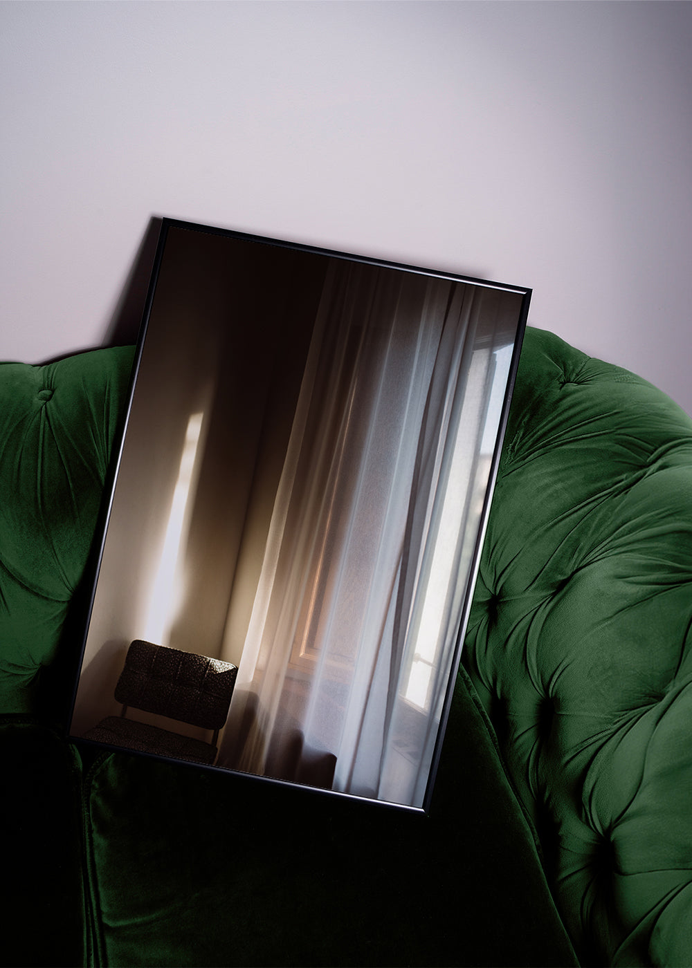 Fotografie van raamgordijn met zacht licht