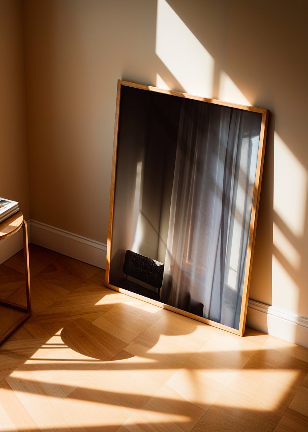 Fotografie van raamgordijn met zacht licht