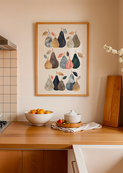 Keuken kunst: peren aquarel