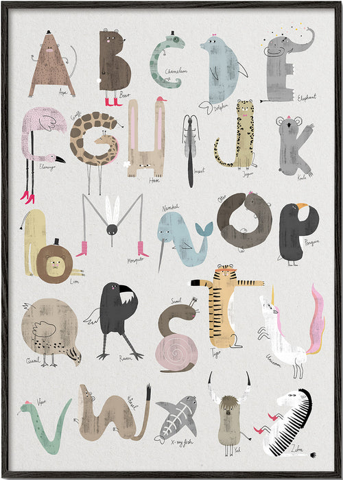 Kinderposter ABC dierenalfabet